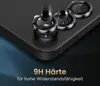 Close-up of a smartphone camera lens protector with protective balls falling onto it. Produktbild-Vorschau