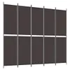 vidaXL 5-cz. Tkanina Paravent brązowy 250x220 cm Podgląd zdjęcia produktu 1