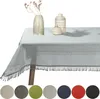 Gartentischdecke mit Fransen Hellgrau Eckig 130x160cm Produktbild-Vorschau 1