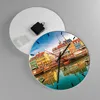 Wanduhr - Rund - Glasuhr - Segelboote Wasser Architektur Produktbild-Vorschau 2