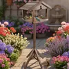 Relaxdays Vogelfutterhaus mit Ständer, Futtersilo, Garten & Produktbild-Vorschau 2