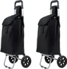 2er Set Einkaufstrolley Schwarz Klappbar | Einkaufs Trolley Produktbild-Vorschau 1