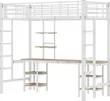 Lit mezzanine avec bureau 90 x 200 cm, blanc – Lit Voir les images du produit 12