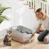 Nerezová kočičí toaletní miska s naběračkou, vysoké boky, Náhled obrázku produktu 2