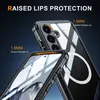 Close-up marketing image showing a phone case with raised lips for screen and camera protection. Náhled obrázku produktu