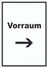 Vorraum Schild mit Text und Richtungspfeil rechts Diele Produktbild-Vorschau 1