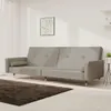 Schlafsofa 2-Sitzer mit 2 Kissen Hellgrau Samt Produktbild-Vorschau 2