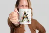 Name A bis Z und 0 bis 9 Blumen Bienen Kaffeetasse Teetasse Produktbild-Vorschau 2