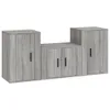 vidaXL 3-tlg. TV-Schrank-Set Grau Sonoma Holzwerkstoff Produktbild-Vorschau 1