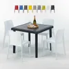 Schwarz Quadratisch Tisch und 4 Stühle Farbiges Produktbild-Vorschau 6