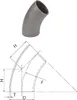 Schweissbogen 4 Zoll 114,3mm 45° lang DN100 Rohrbogen Produktbild-Vorschau 5