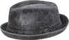 A close-up studio shot of a gray fedora hat. Produktbild-Vorschau