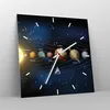 Wanduhr - Quadrat - Glasuhr - Kosmos Planet - 40x40cm - Produktbild-Vorschau 4
