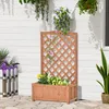 Outsunny Jardiniššre avec treillis, bac š€ fleurs, lit Voir les images du produit 2