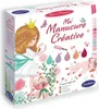 A product box for a children's nail art kit, featuring illustrations of a princess, nail polish, and flowers. Podgląd zdjęcia produktu
