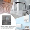 A collage showing a thermostat, underfloor heating pipes, a faucet, a boiler, and a radiator. Podgląd zdjęcia produktu
