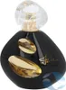 A black perfume bottle with gold accents and a clear cap. Náhľad obrázku produktu