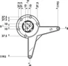 A technical drawing with dimensions of a metal bracket. Podgląd zdjęcia produktu