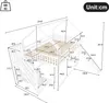 A diagram of a white bunk bed with dimensions indicated by lines and numbers. Náhled obrázku produktu