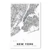MuchoWow® Mauspad Mousepad New York - Stadtplan - Schwarz Produktbild-Vorschau 1