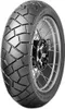 A close-up studio shot of a motorcycle tire mounted on a wheel. Produktbild-Vorschau