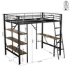Łóżko piętrowe 90 x 200 cm z biurkiem i 3 dużymi półkami, Podgląd zdjęcia produktu 5