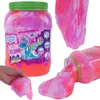 A collage of images showing a large tub of neon slime, a hand pulling slime from the tub, and slime spilling out of a bottle. Náhled obrázku produktu