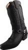 Das Bild zeigt einen schwarzen Stiefel der seitlich abgebildet ist. Die Form des Stiefels und die glänzende Oberfläche sind gut erkennbar.