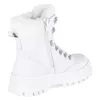 A white winter boot with fur lining is shown from the side against a white background. Podgląd zdjęcia produktu