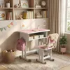 AIORBER Set scrivania e sedia per bambini, regolabile in Anteprima dell’immagine prodotto 1