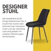 Albatros BOSA Samtstuhl Schwarz – 2er-Set Esszimmerstühle Produktbild-Vorschau 4