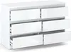 Kommode mit 6 Schubladen Weiß Matt / Weiß Glanz Produktbild-Vorschau 2