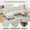 Wohnlandschaft Beige U Form Sofa Grosses 4 Sitzer Couch mit Produktbild-Vorschau 5