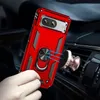 A hand holding a red phone case with a magnetic car mount attached to a car's air vent. Produktbild-Vorschau