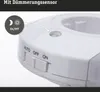 Close-up of a white night light with a dusk sensor, showing the controls and a graphic indicating the sensor's function. Produktbild-Vorschau