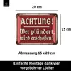 LANOLU retro Blechschild Achtung Plünderer, lustiges Produktbild-Vorschau 5