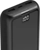 Close-up of the top of a black power bank, showing the USB ports and a digital display. Náhled obrázku produktu
