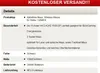 A product details page with a red banner at the top and a table of product specifications. Produktbild-Vorschau