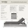 Product information and dimensions for a set of rattan sun loungers and a table. Náhled obrázku produktu