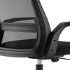 A close-up view of the back and armrest of a black office chair. Podgląd zdjęcia produktu