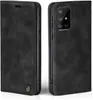 A black flip-style phone case for a Samsung Galaxy A51 is shown from two angles. Produktbild-Vorschau