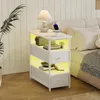 Table de chevet UnboxG 58 x 28 x 60,5 cm, blanche, 4 Voir les images du produit 1
