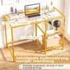 Bureau met een glazen blad en een metalen frame, Productafbeelding-voorbeeld 4
