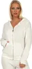 Top felpa donna manica lunga con cappuccio, ecru, L Zipper Anteprima dell’immagine prodotto 1