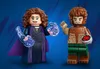 Two LEGO minifigures, one dressed as a witch and the other as a werewolf, are shown against a blue background. Produktbild-Vorschau
