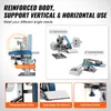 Collage of images showcasing a belt grinder with text highlighting its features and different use cases. Voir les images du produit