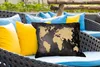MuchoWow® Outdoor Kissen - Weltkarte - Blätter - Blumen - Produktbild-Vorschau 4