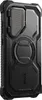 The back of a black smartphone case with a textured camera cover and a circular grip/stand. Produktbild-Vorschau