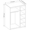 Dreitüriger Kleiderschrank mit Spiegel ADELINA – Breite 133 Produktbild-Vorschau 4
