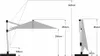 Diagram showing the dimensions of a cantilever umbrella. Produktbild-Vorschau